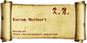 Korom Norbert névjegykártya