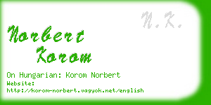 norbert korom business card